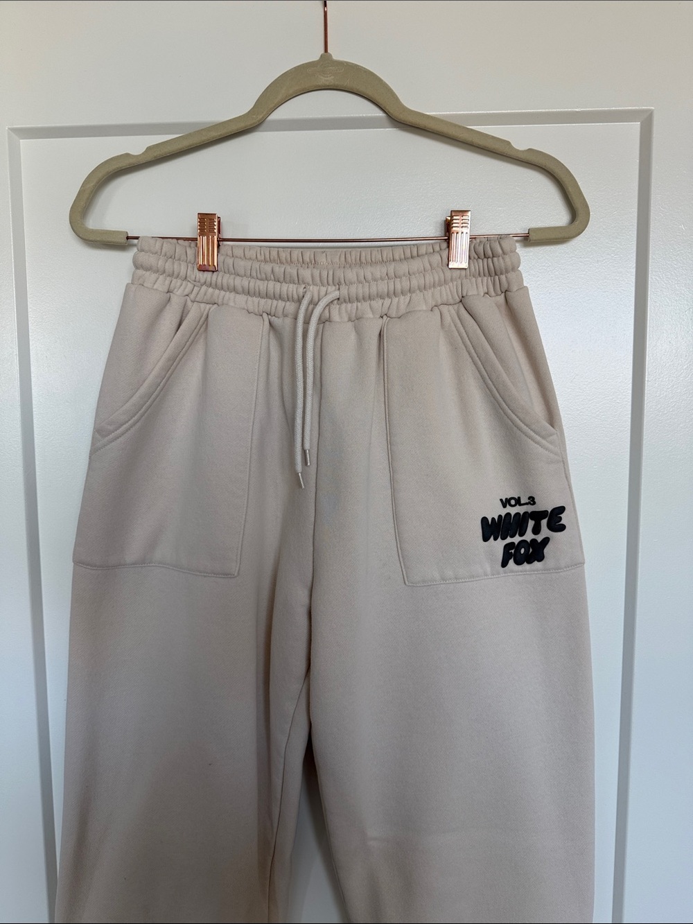 White Fox Beige Lounge Sweatpants